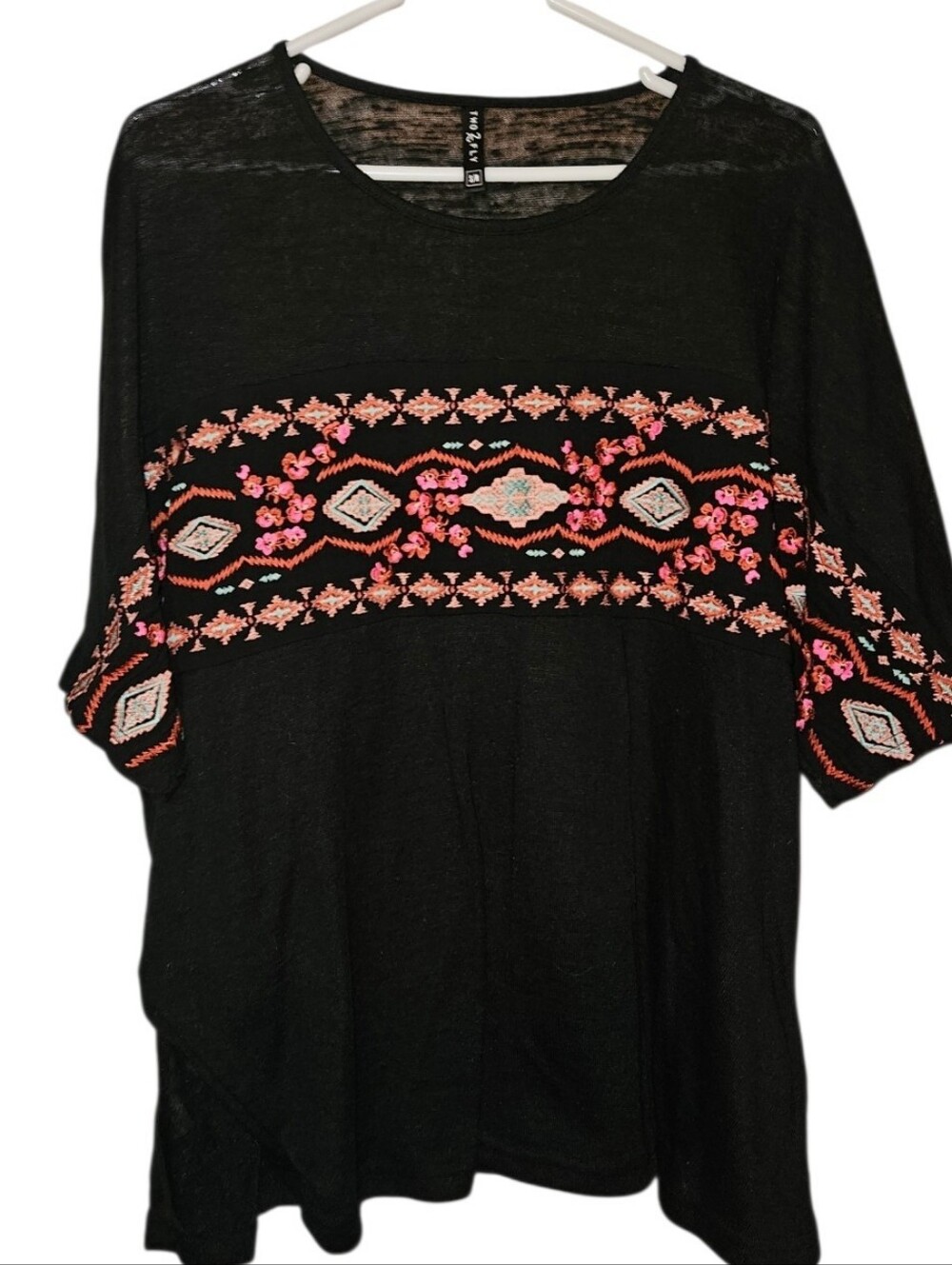 Two 2 Fly Western Embroidered Top S/M